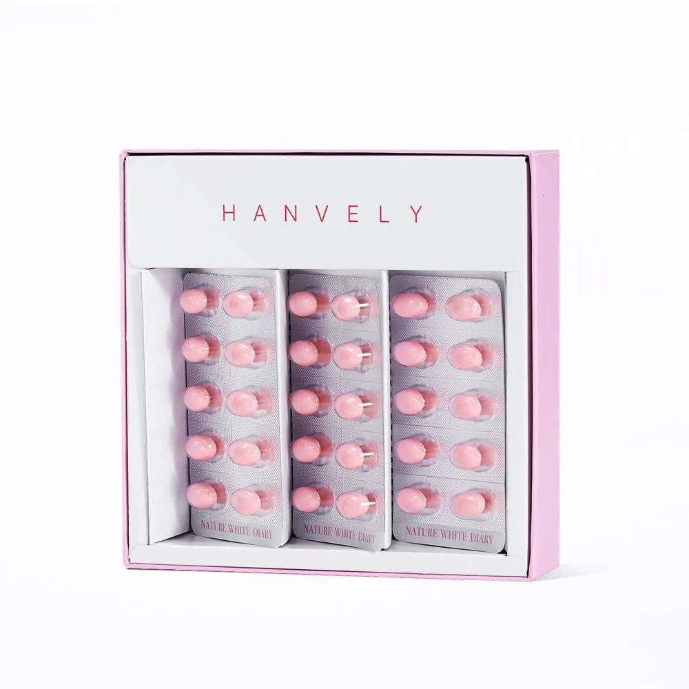 Viên uống trắng da Hàn Quốc Hanvely Nature White Diary (Hộp 3 vỉ x 10 viên) 2