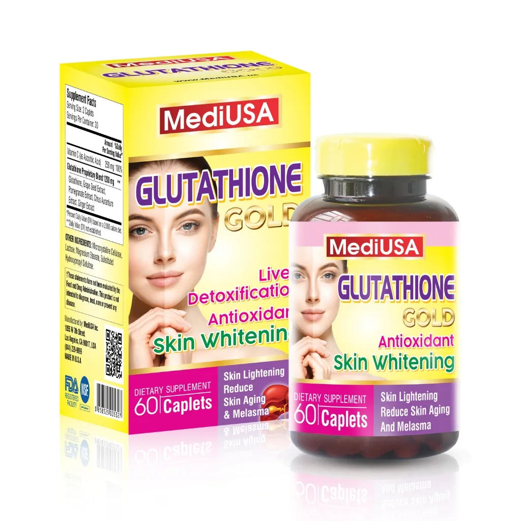 Viên uống trắng da Mediusa Glutathione Skin Whitening (Lọ 60 viên)