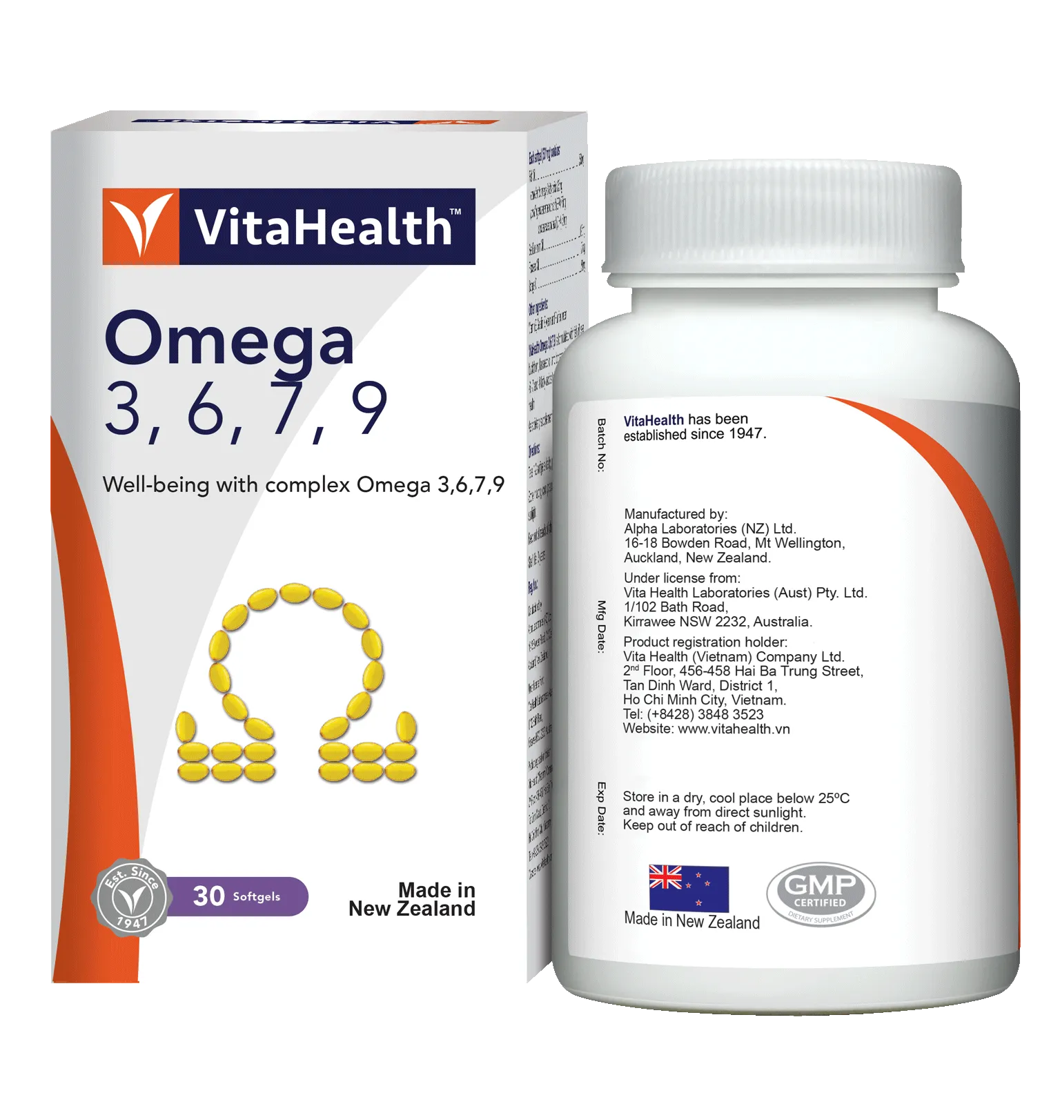 Viên uống VitaHealth Omega 3,6,7,9 bổ mắt, ngừa xơ vữa động mạch hộp (30 viên) 2