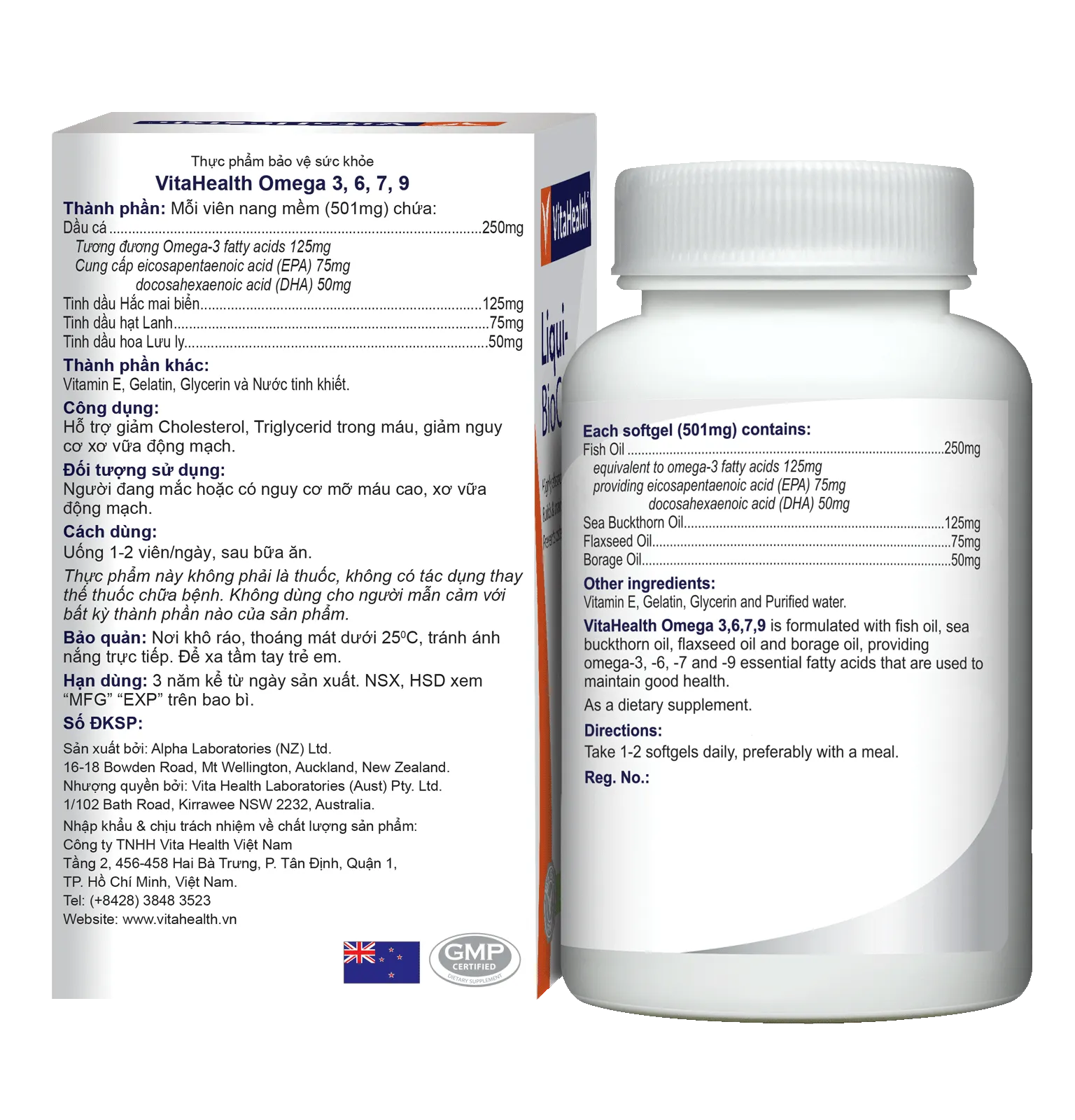 Viên uống VitaHealth Omega 3,6,7,9 bổ mắt, ngừa xơ vữa động mạch hộp (30 viên) 3