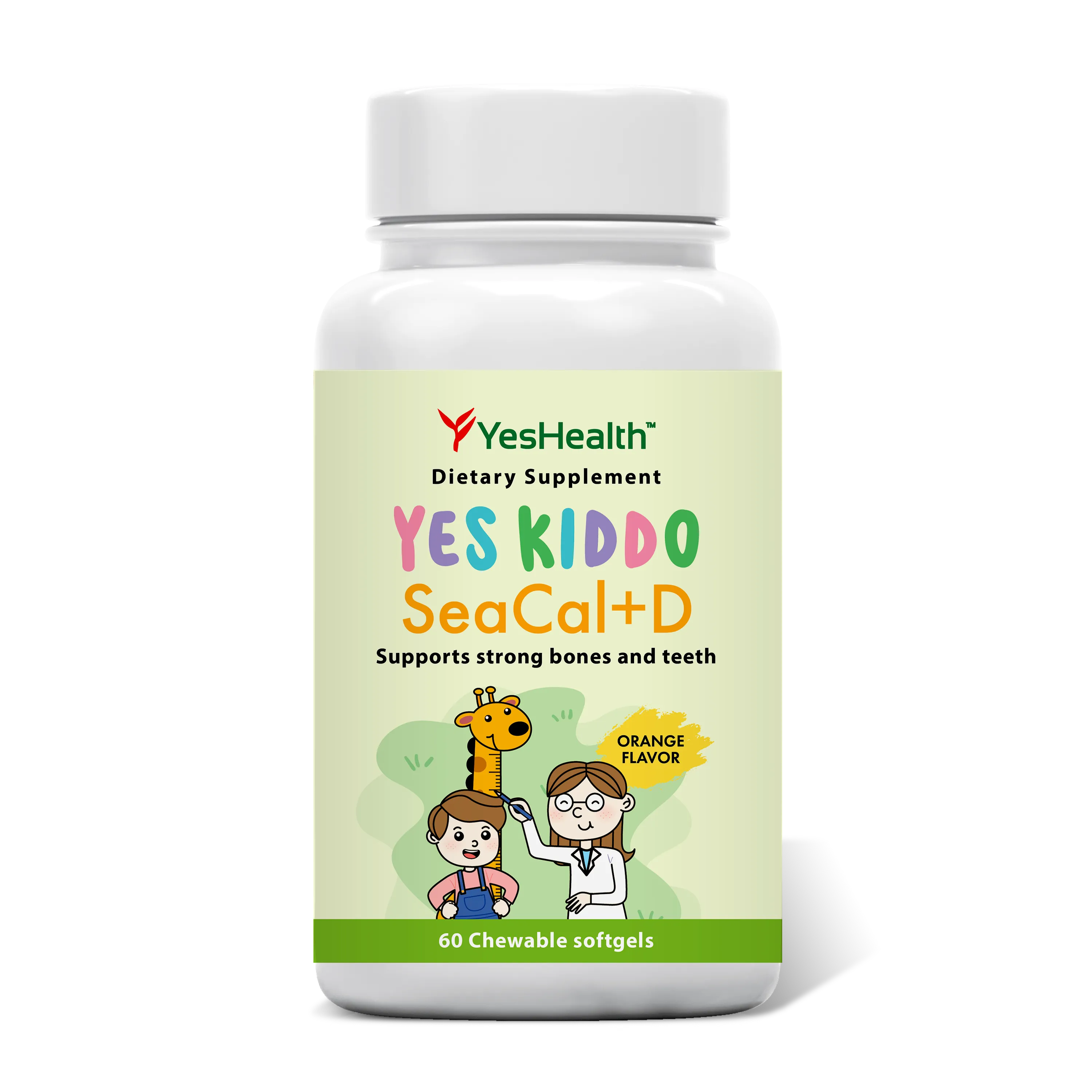 Viên uống YesHealth Yes Kiddo Seacal+D giúp bổ sung Canxi và Vitamin D3 (Hộp 60 viên) 2