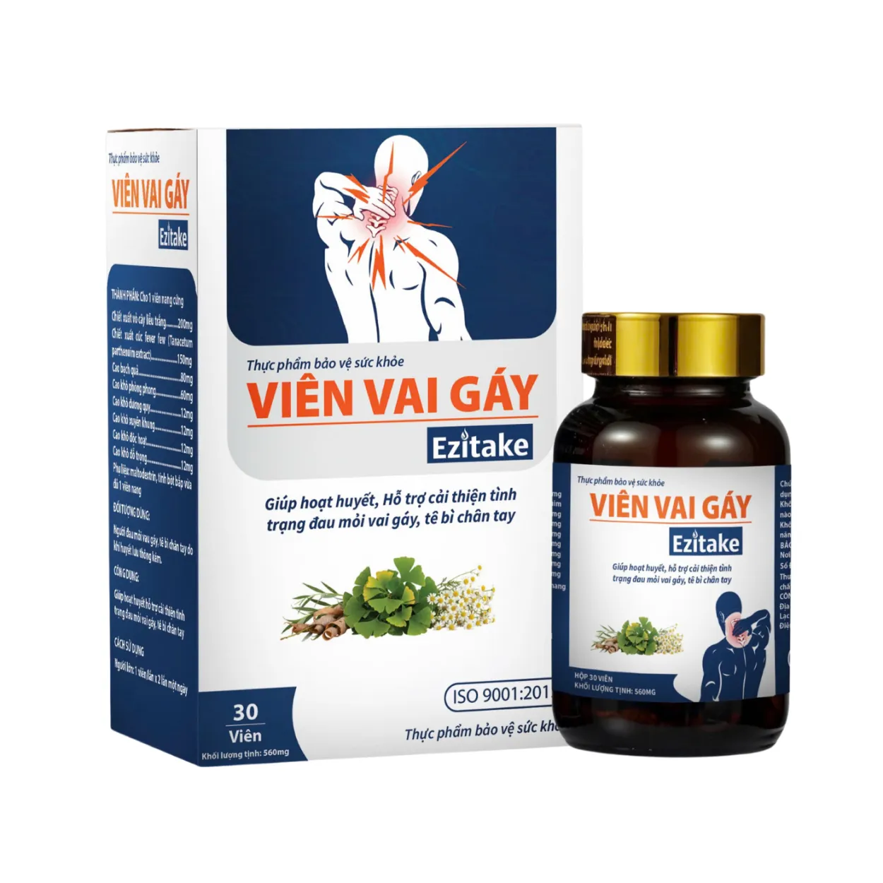 Viên vai gáy EziTake hỗ trợ cải thiện đau mỏi vai gáy, tê bì chân tay (30 viên)