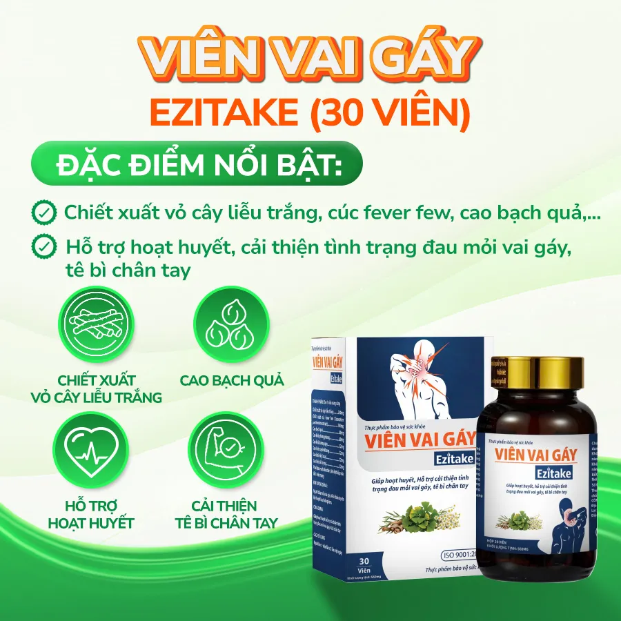 Viên vai gáy EziTake hỗ trợ cải thiện đau mỏi vai gáy, tê bì chân tay (30 viên) 2
