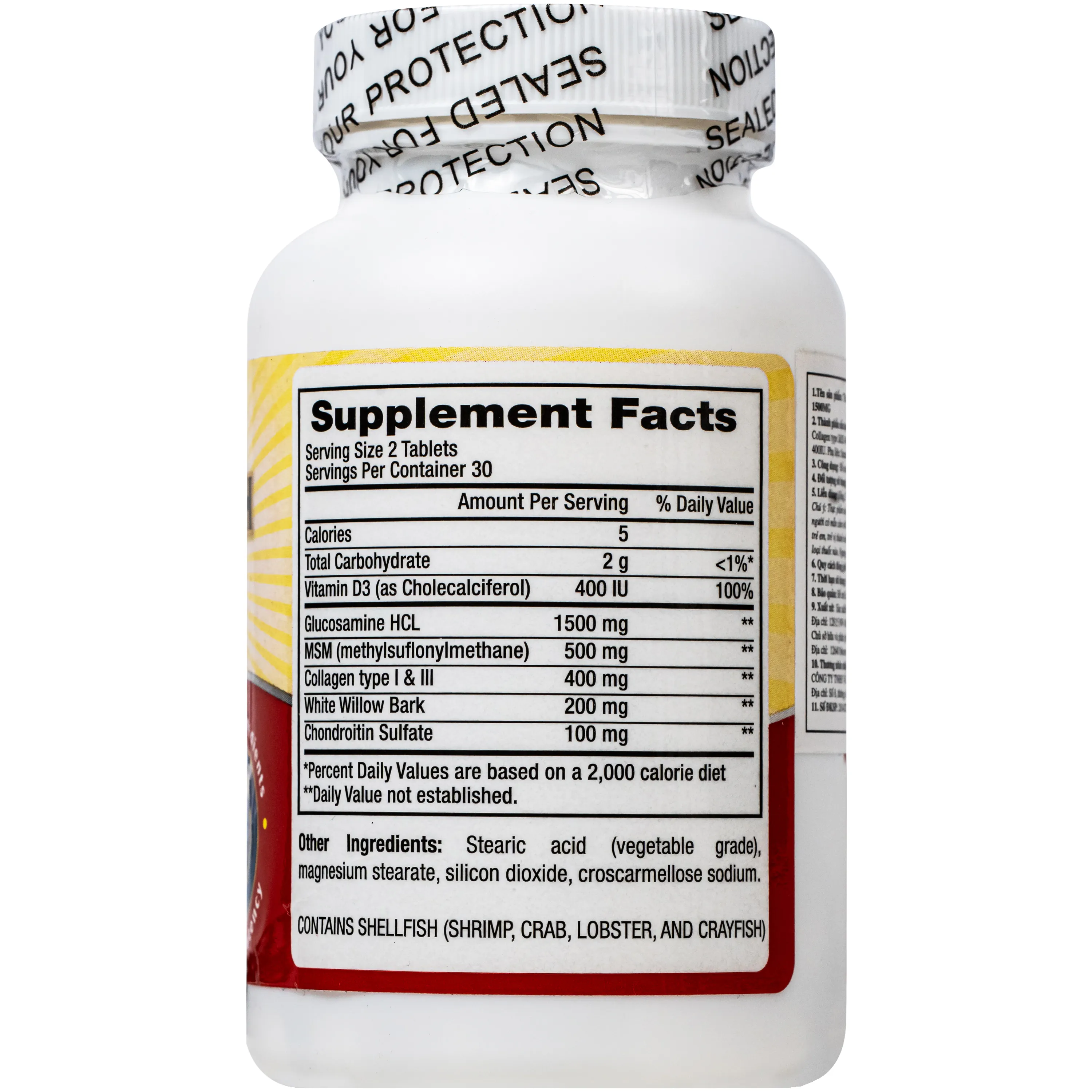 VIÊN XƯƠNG KHỚP TRIPLE STRENGTH GLUCOSAMINE 1500MG PHARMEKAL 60V 3