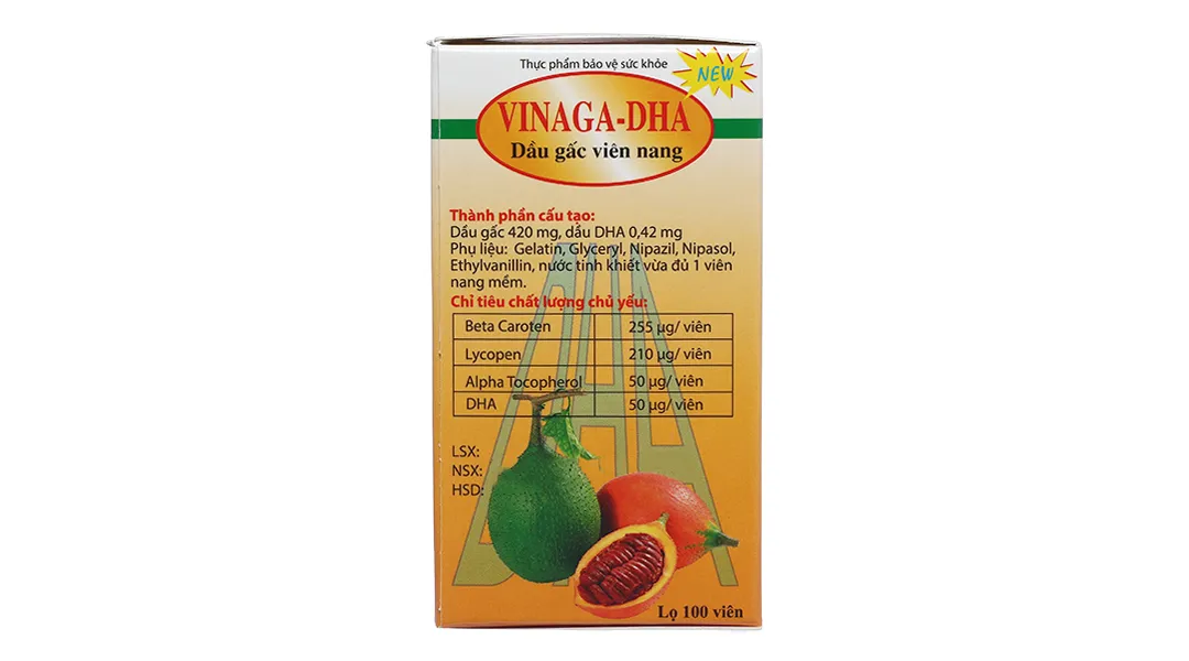 VIÊN UỐNG GIÚP BỔ NÃO DẦU GẤC VIÊN NANG VINAGA - DHA 100V 5