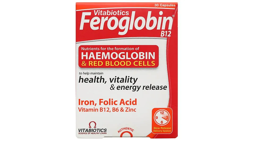 VIÊN UỐNG HỖ TRỢ TĂNG KHẢ NĂNG TẠO MÁU FEROGLOBIN B12 VITABIOTICS 30V 4