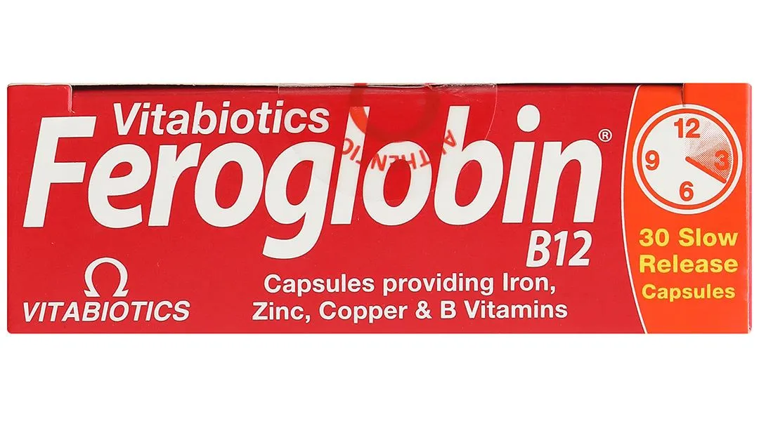 VIÊN UỐNG HỖ TRỢ TĂNG KHẢ NĂNG TẠO MÁU FEROGLOBIN B12 VITABIOTICS 30V 8