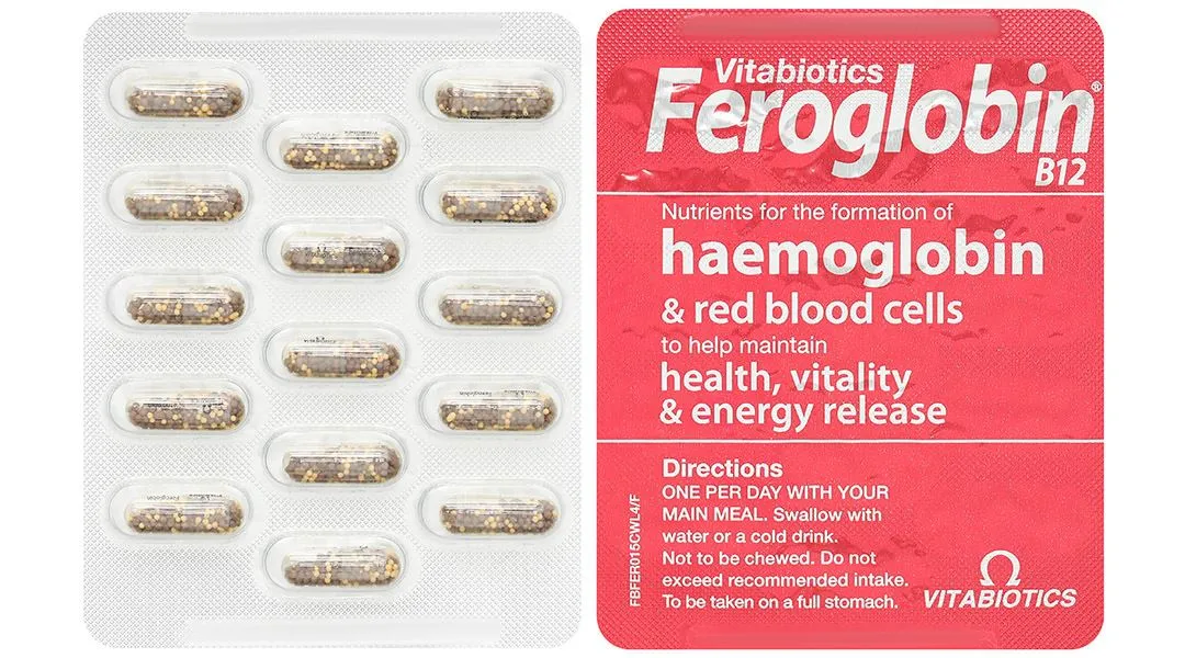 VIÊN UỐNG HỖ TRỢ TĂNG KHẢ NĂNG TẠO MÁU FEROGLOBIN B12 VITABIOTICS 30V 10