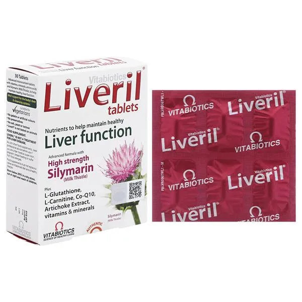 Vitabiotics Liveril hỗ trợ giải độc gan hộp 30 viên