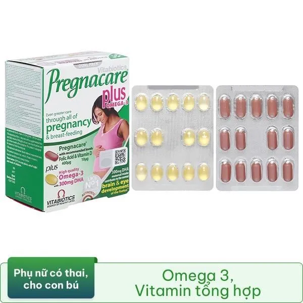 VIÊN UỐNG BỔ SUNG VITAMIN KHOÁNG CHẤT PREGNACARE PLUS OMEGA3 VITABIOTICS 56V