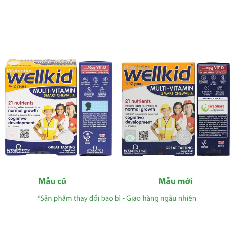 Vitabiotics Wellkid Multi-Vitamin Smart Chewable hỗ trợ tăng cường sức khỏe hộp 30 viên 2