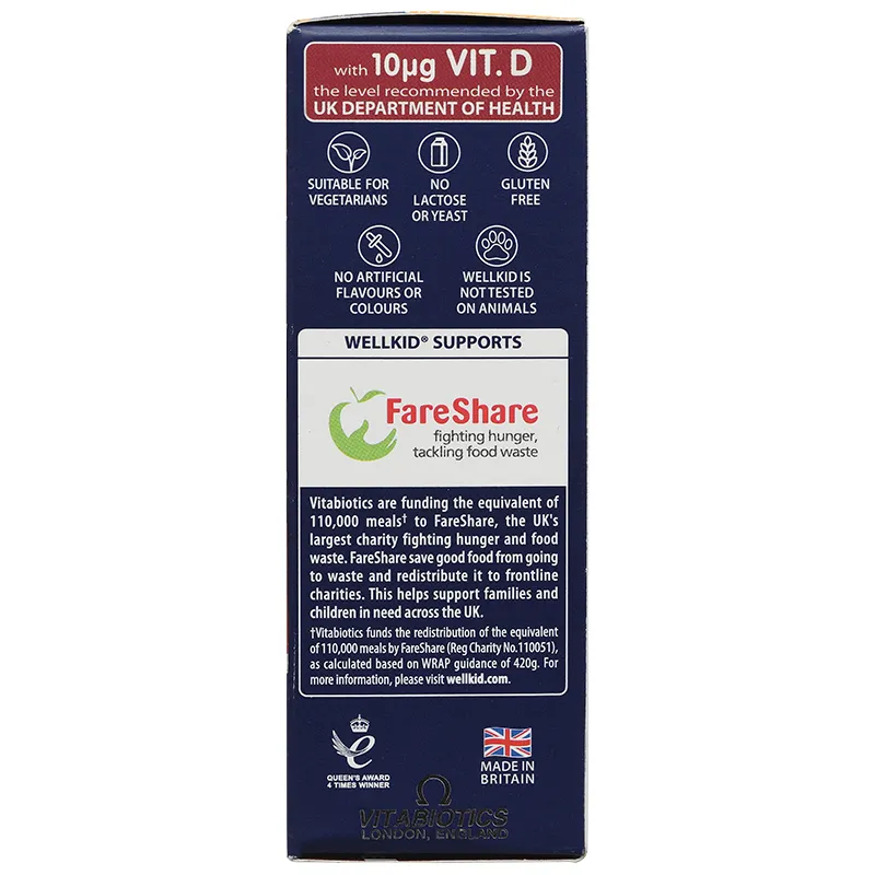 Vitabiotics Wellkid Multi-Vitamin Smart Chewable hỗ trợ tăng cường sức khỏe hộp 30 viên 6