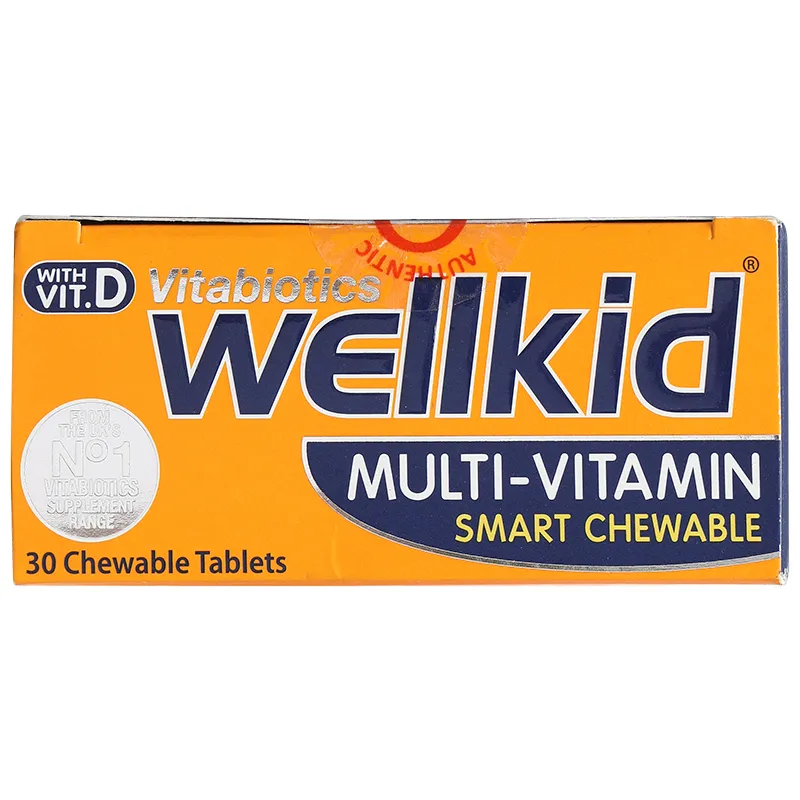 Vitabiotics Wellkid Multi-Vitamin Smart Chewable hỗ trợ tăng cường sức khỏe hộp 30 viên 8