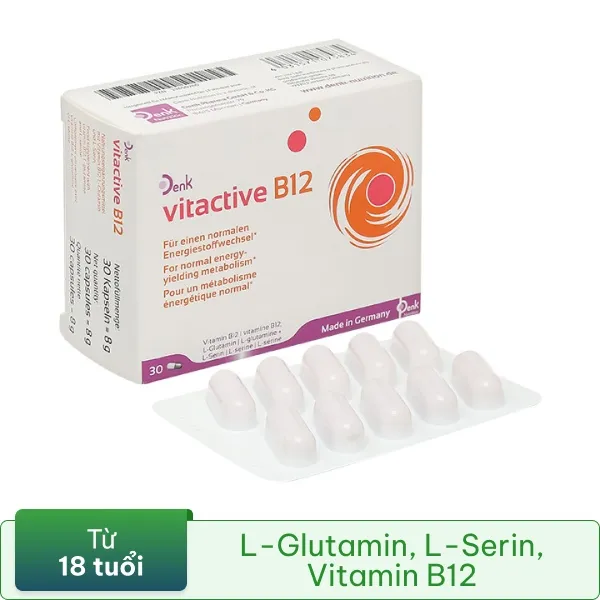 Vitactive B12 Denk hỗ trợ giảm mệt mỏi hộp 30 viên