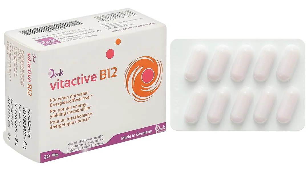 Vitactive B12 Denk hỗ trợ giảm mệt mỏi hộp 30 viên 2