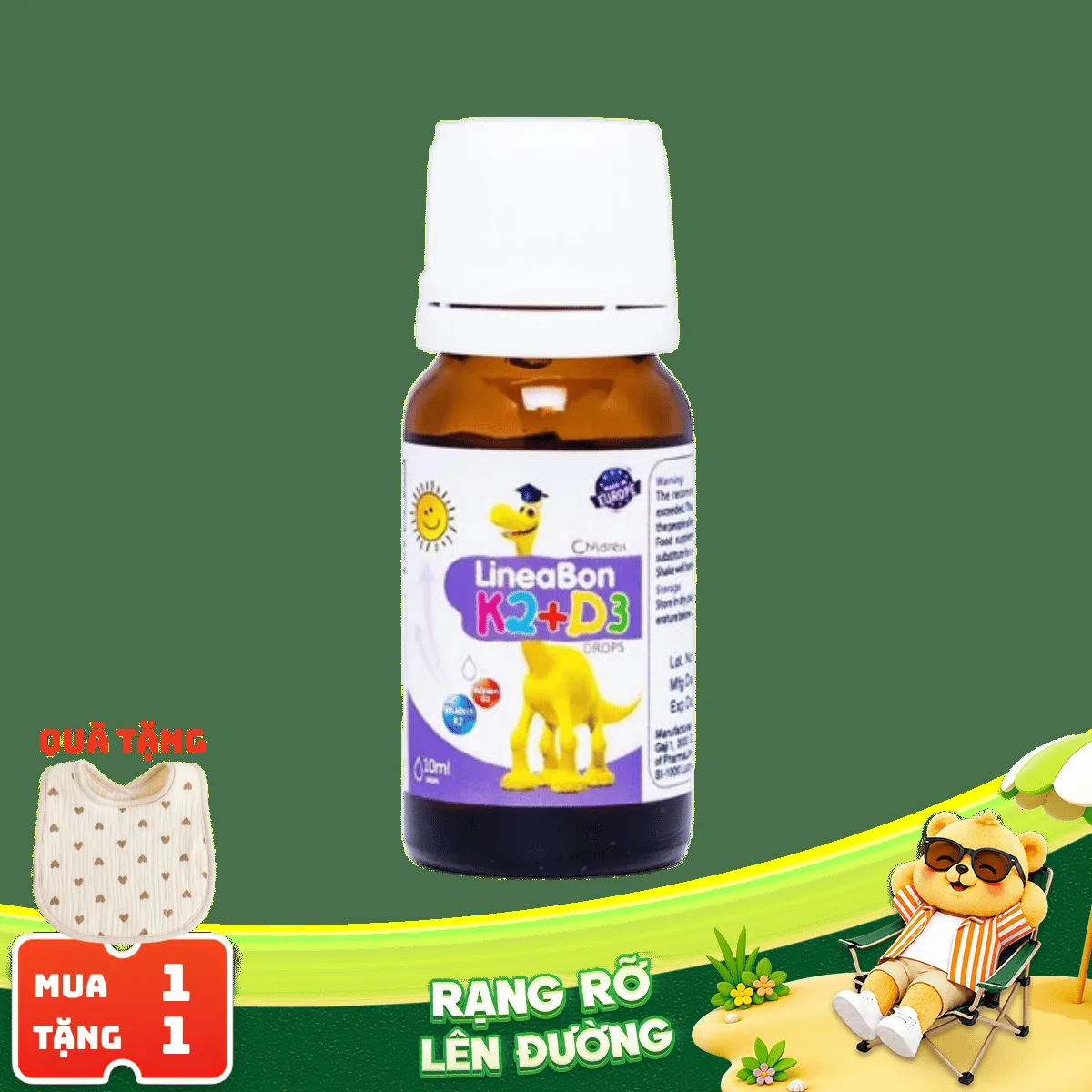 Vitamin tăng trưởng chiều cao Lineabon K2 + D3 Chai 10Ml
