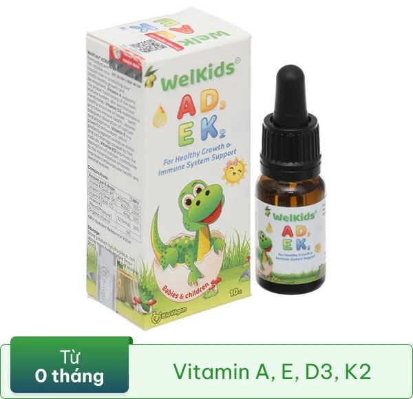 Welkids ADEK hỗ trợ tăng cường sức khỏe cho trẻ em chai 10ml