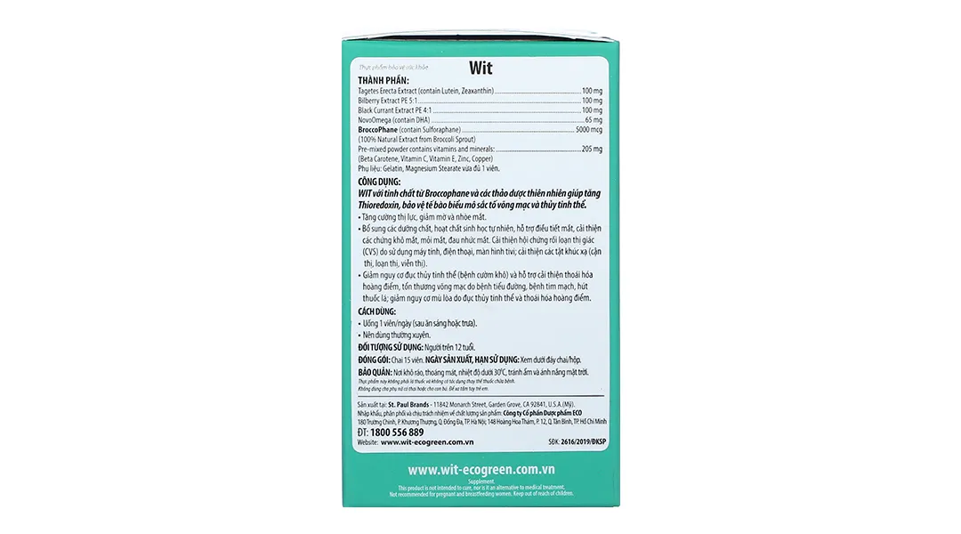 Thực phẩm bảo vệ sức khoẻ: Wit chai 30 viên 14