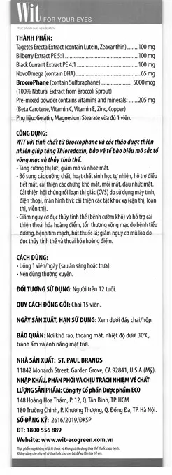 Thực phẩm bảo vệ sức khoẻ: Wit chai 30 viên 17