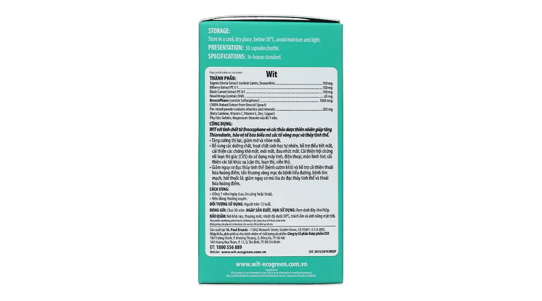Thực phẩm bảo vệ sức khoẻ: Wit chai 30 viên 4