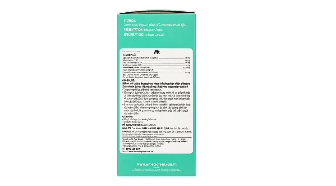 Thực phẩm bảo vệ sức khoẻ: Wit chai 30 viên 8