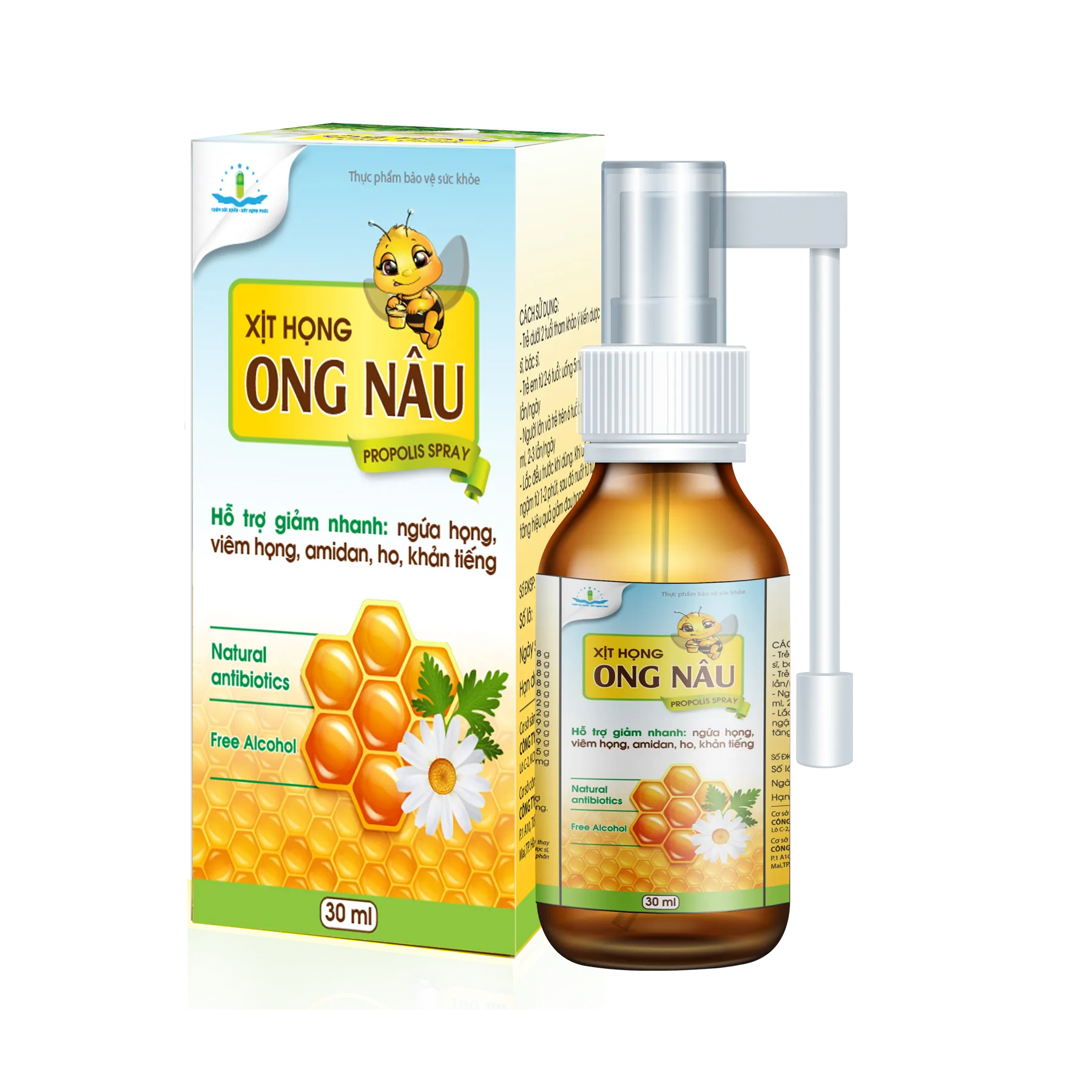 Xịt họng Ong Nâu giúp giảm ho, đau họng (Chai 30 ml)