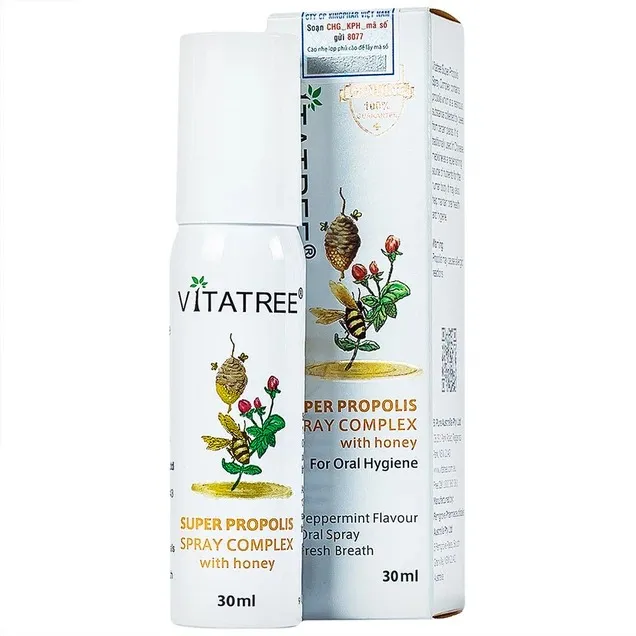 XỊT HỌNG KEO ONG VITATREE SUPER PROPOLIS SPRAY COMPLEX WITH HONEY 30ML