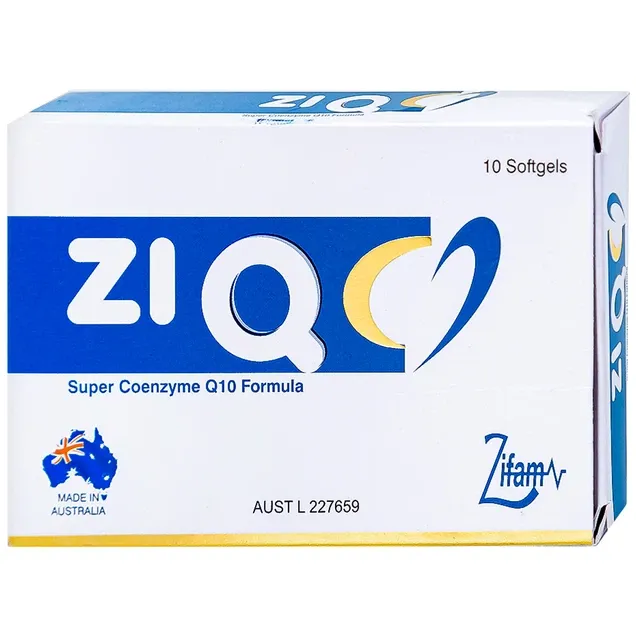 Zi-Q10: Viên uống hỗ trợ hạn chế quá trình lão hoá và giúp giảm nguy cơ tim mạch do xơ vữa động mạch (10 viên)
