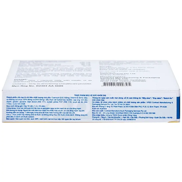Zi-Q10: Viên uống hỗ trợ hạn chế quá trình lão hoá và giúp giảm nguy cơ tim mạch do xơ vữa động mạch (10 viên) 3