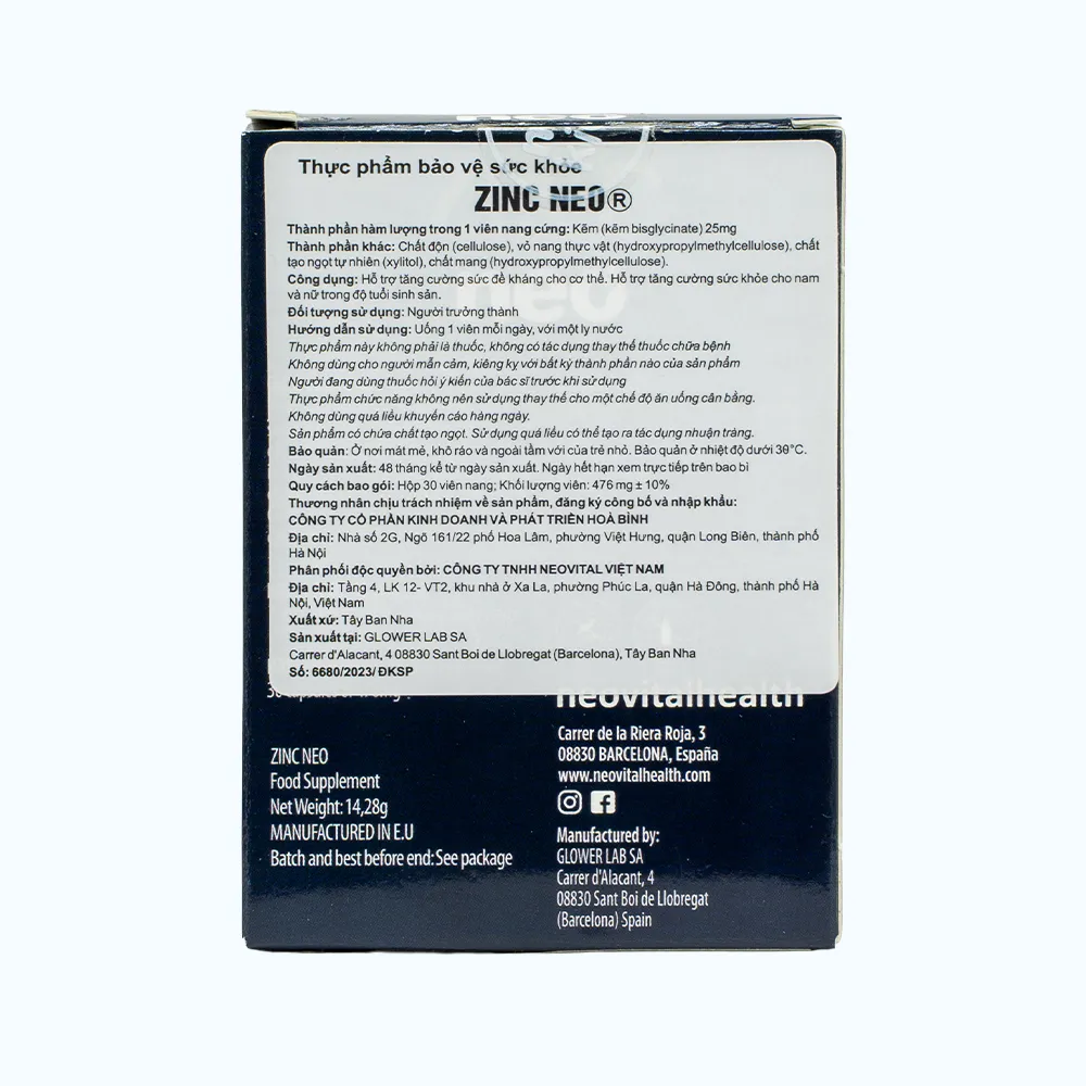 ZinC Neo® Bổ Sung Kẽm 25mg (Hộp 30 viên) 3